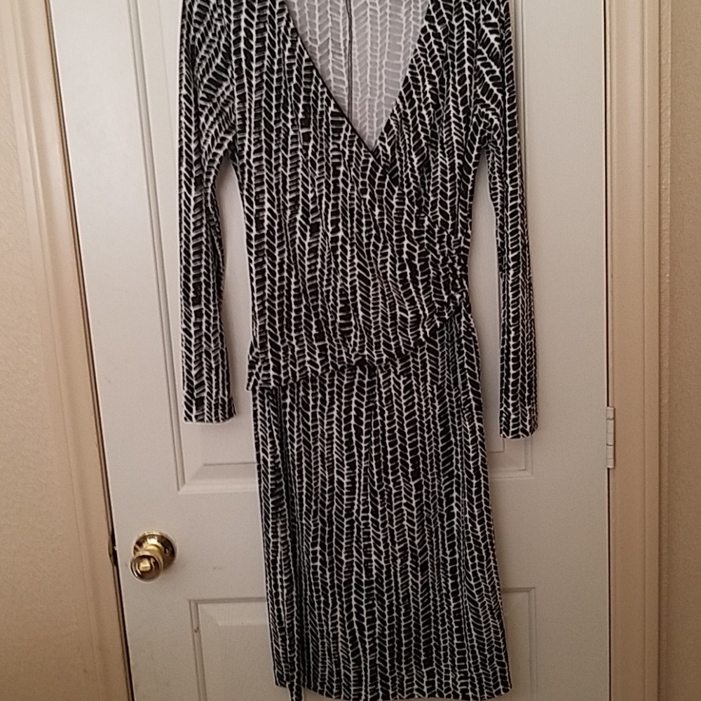 Talbots black and white dress